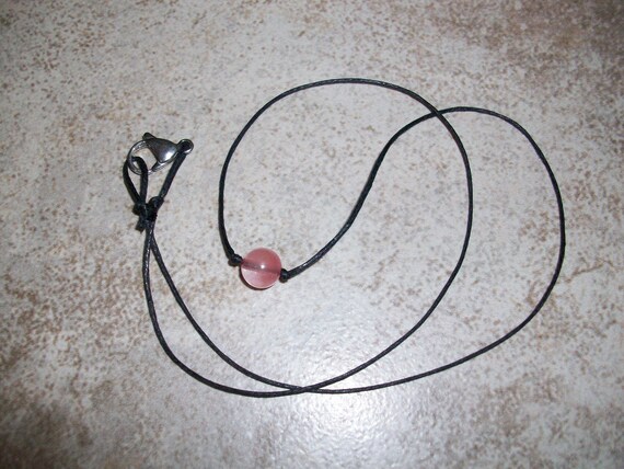 Cherry Quartz 8mm Single Bead Choker Style Necklace