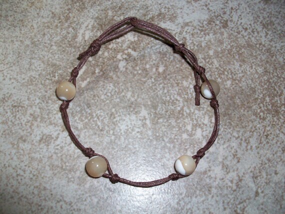 Natural Mother of Pearl Stackable Knotted Bracelet (6 1/2 - 7 1/2 inch Wrist)