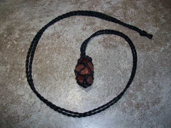 Red Tiger's Eye Raw Braided Necklace