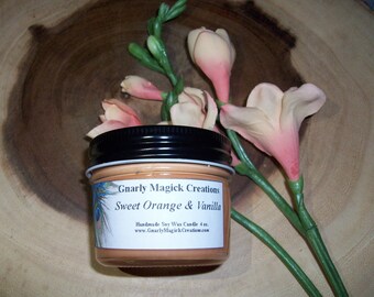 Discontinued Handmade Sweet Orange and Vanilla 4 oz Jar Candle