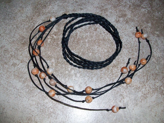 Sunstone Braided Lariat Necklace