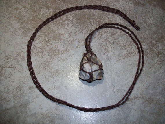 Panther Jasper Raw Braided Necklace