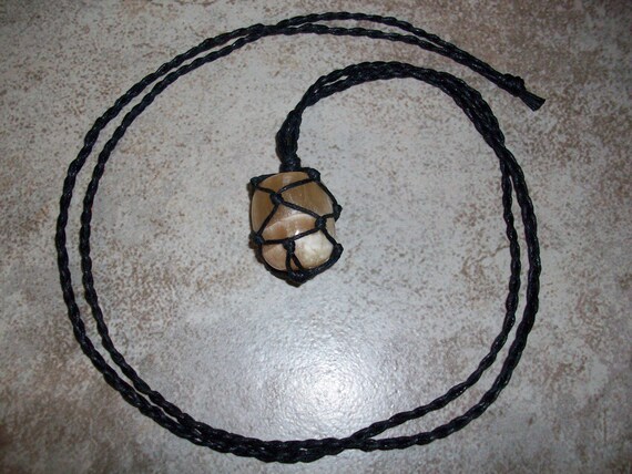 Honey Calcite Braided Necklace