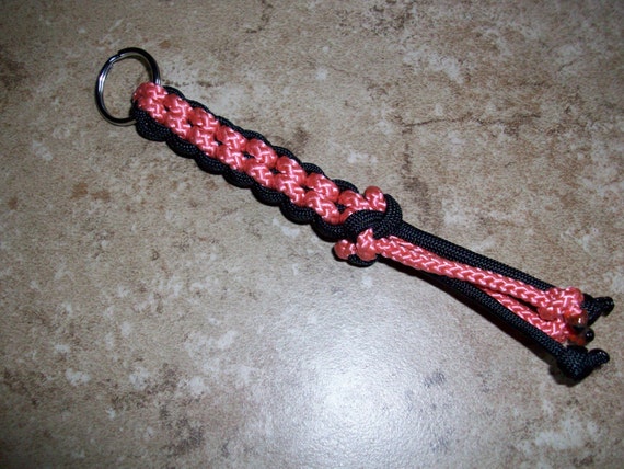Coral and Black Flogger Keychain