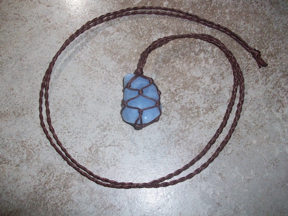 Blue Lace Agate Braided Necklace