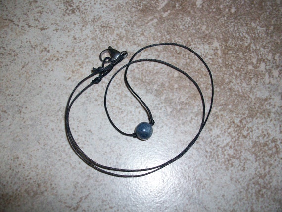 Dumortierite 8mm Single Bead Choker Style Necklace