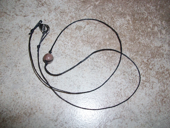 Chiastolite 8mm Single Bead Choker Style Necklace