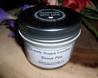 Discontinued Handmade Sweet Pea 4 oz Jar Candle