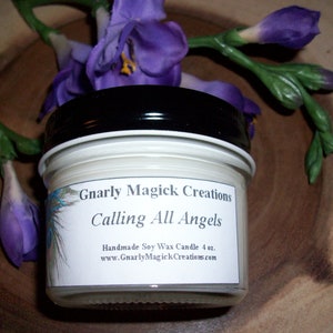 Handmade Calling All Angels 4 oz Jar Candle