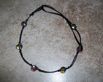 Indigo Aura Quartz Stackable Knotted Anklet