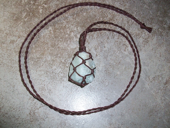 Aquamarine Raw Braided Necklace