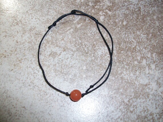 Carnelian 8mm Single Bead Stackable Knotted Bracelet ( 7 - 8 1/2 inch Wrist)