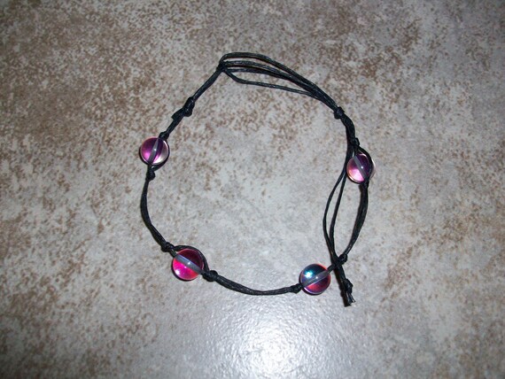 Purple Aura Quartz Stackable Knotted Bracelet (6 1/2 - 7 1/2 inch Wrist)