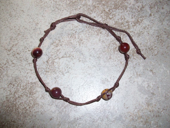 Mookaite Jasper Stackable Knotted Bracelet (6 1/2 - 7 1/2 inch Wrist)