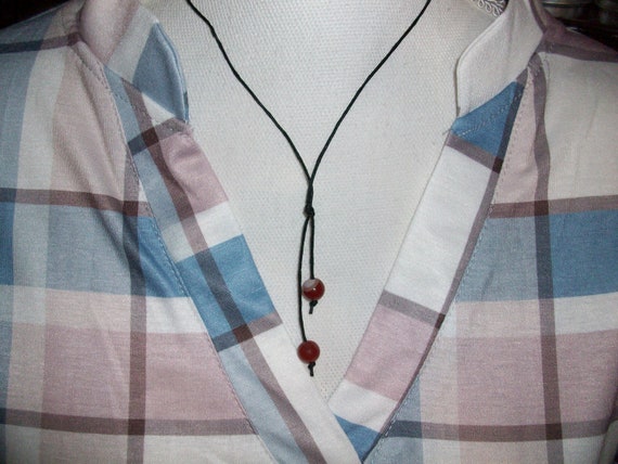 Red Sardonyx 8mm Lariat Necklace (20 Inches)