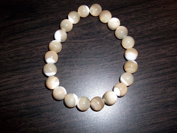 Natural Mother of Pearl 9mm Gemstone Stretch Bracelet