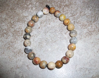 Crazy Lace Agate 8mm Gemstone Stretch Bracelet