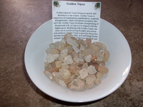 Golden Topaz Rough/Tumbled Chipstones (2 Stones)