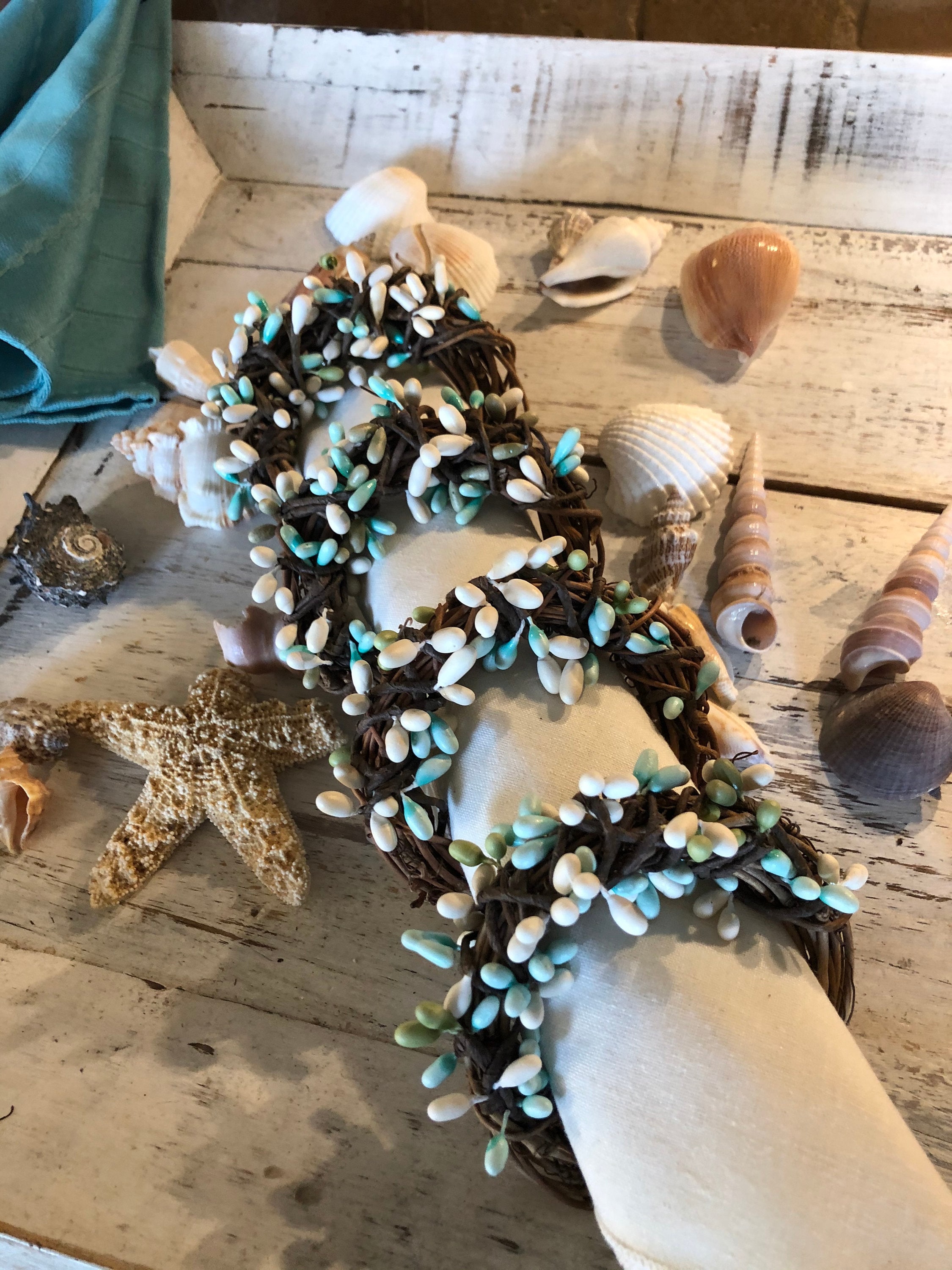 Beach Napkin Rings Set of 4 Spring Summer Beach House Etsy