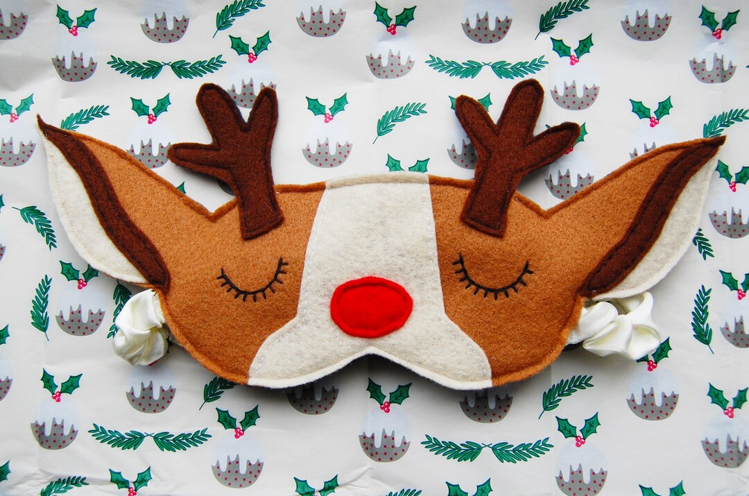 Deer/reindeer Christmas Beauty Sleep Mask Rudolph Christmas Etsy