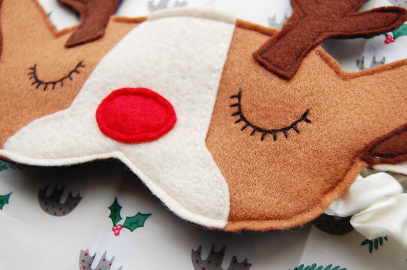 Deer/reindeer Christmas Beauty Sleep Mask Rudolph Christmas Etsy