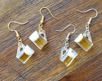 Beer earrings, beer mug earrings, earrings, drink earrings, St. Patrick's Day earrings