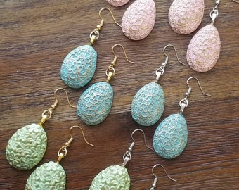 Easter egg earrings, egg earrings, spring earrings, easter earrings, pastel earrings, earrings