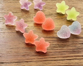 Heart earrings, gummy candy earrings, earrings, candy earrings, stud earrings, star earrings