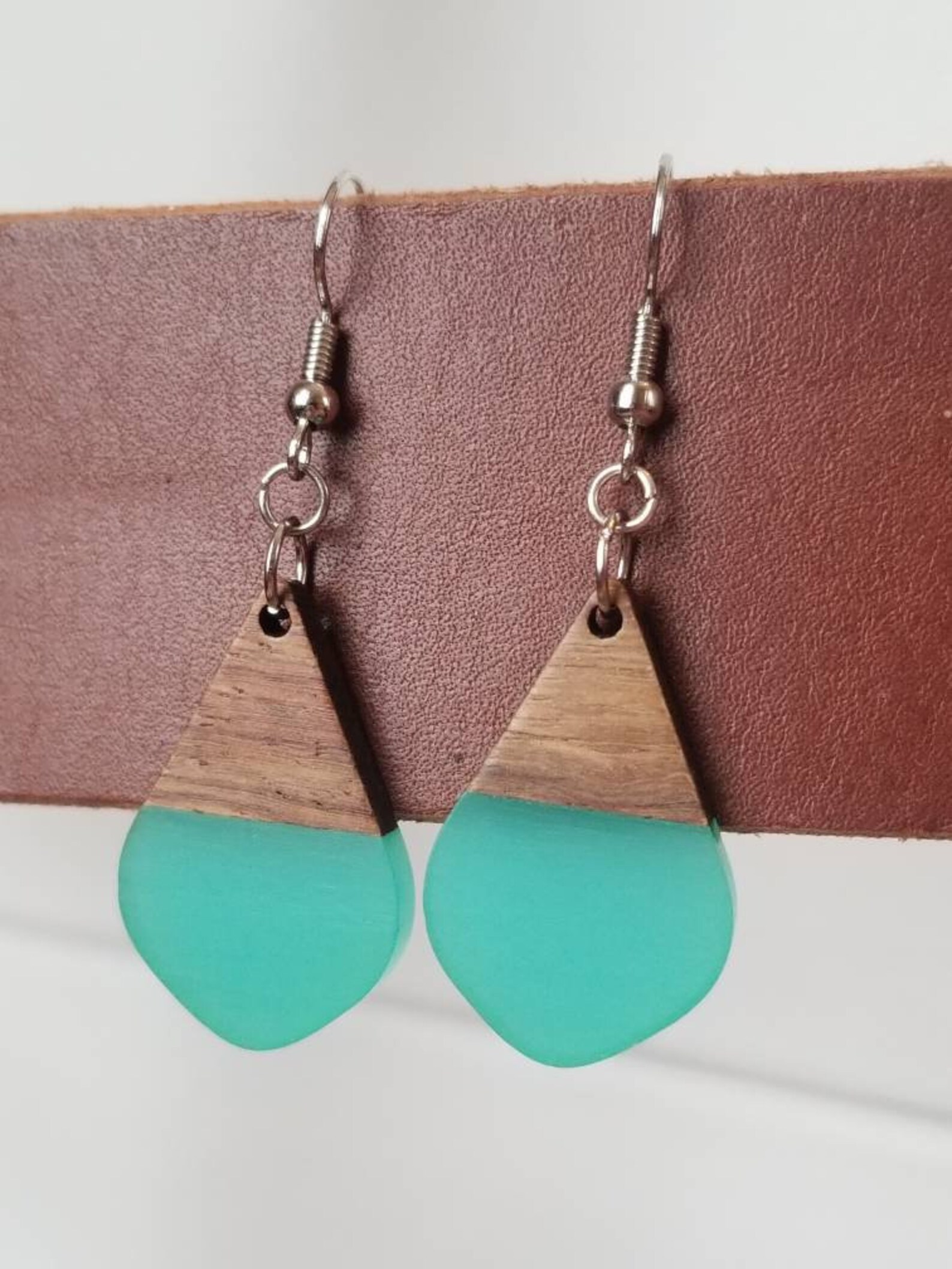 wood and resin earrings