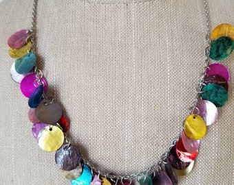 Wafer disc beaded necklace