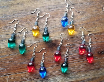 Christmas earring, light earrings, lightbulb earrings, dangle earrings, festive earrings