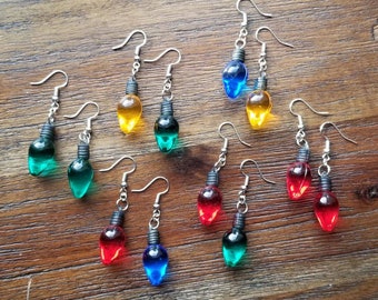 Christmas earring, light earrings, lightbulb earrings, dangle earrings, festive earrings