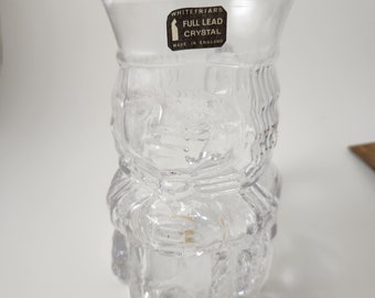 Whitefriars English Crystal Oliver M166 Flint 1/2 pinta Toby Taza 5"
