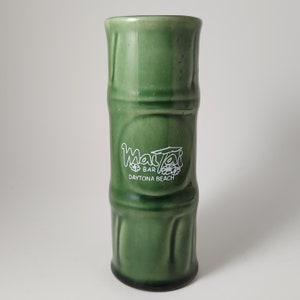 Green Bamboo Tiki Mug Libbey Mai Tai Bar Daytona Beach