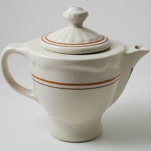 Shenango China Small Creamer Pitcher Restaurant Ware White Red Line Accent USA