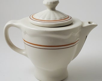 Shenango China Small Creamer Pitcher Restaurant Ware White Red Line Accent USA