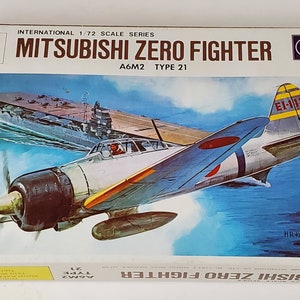 Vintage Hasegawa Mitsubishi ZERO Fighter A6M2 Type 21 Modellbausatz im Maßstab 1:72