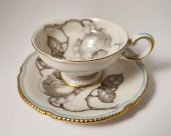 Castleton Gloria Flower Pattern Demitasse Cup W/Platillo Hecho en EE.UU.
