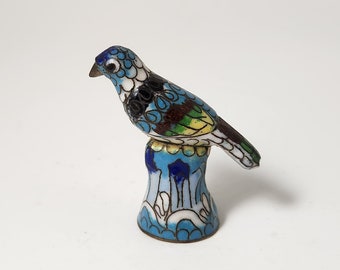 Dedal de pájaro cloisonné con Lillian Vernon original Pegatina