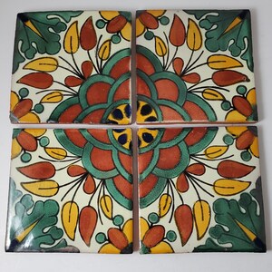 4 タラベラ メキシコ ハンドメイド タイル