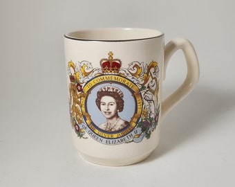 Taza del Jubileo de Plata de la Reina Isabel II de Sadler 1952-1977