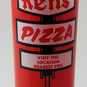 Grand verre Ken&#39;s Pizza de la chaîne de pizza Oklahoma des années 1980