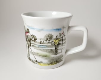 Taza de deportistas de los hermanos Johnson "El golfista" Escena de putt fabricada en Inglaterra