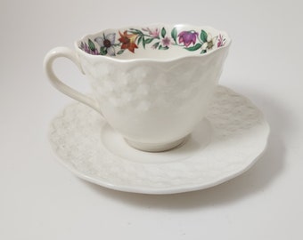 Vintage Spode Canadian Provincial Flowers Taza de Té y Platillo set