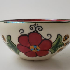 Kelly Jo Small Hand Painted Bowl Feliz Navidad New Mexico