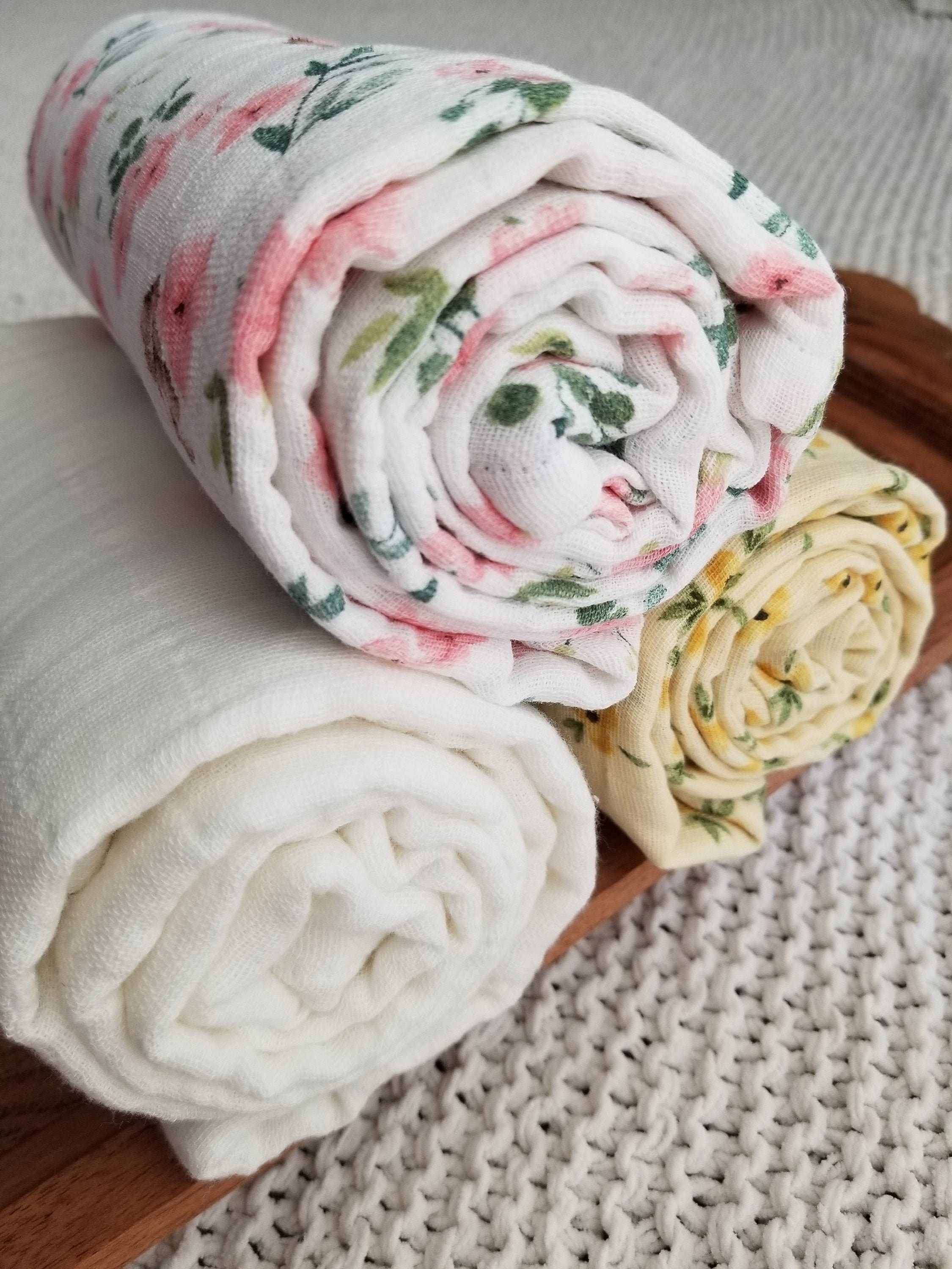 BLOSSOM 100 Pure Cotton Gauze Swaddle Blanket Pink Floral Etsy