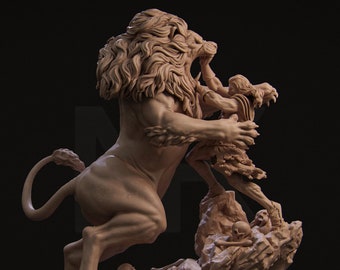 Hercules and the Nemean Lion by Nerikson | Unpainted | Print on Demand