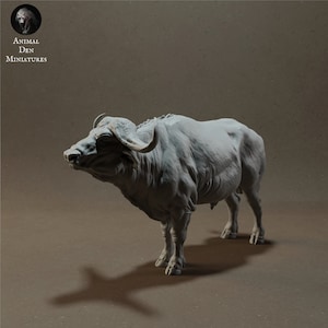 Cape Buffalo 1:24 Scale by Animal Den Miniatures | Unpainted | Print on Demand | Use Code FREESHIP50