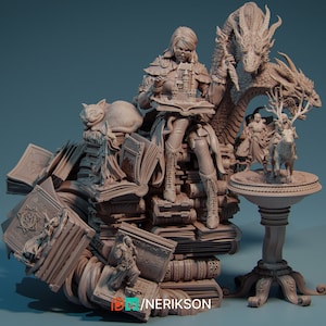 Magical Librarian Diorama by Nerikson | Unpainted | Print on Demand | Use Code FREESHIP50