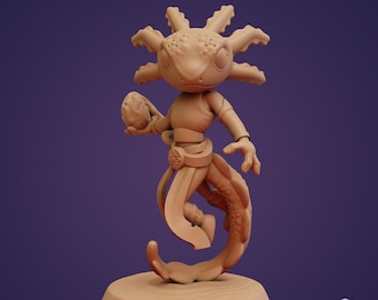 Axolotl Adventurers by Dice Heads | Unpainted | Print on Demand | Use Code FREESHIP50